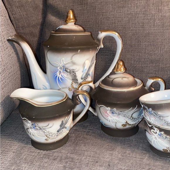Vintage Japanese Moriage Dragonware 15pc Tea Set - Made in Japan﻿ - Picture 2 of 13